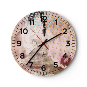 Wall clock - Clock on glass - Comic Heroine - 40x40 cm