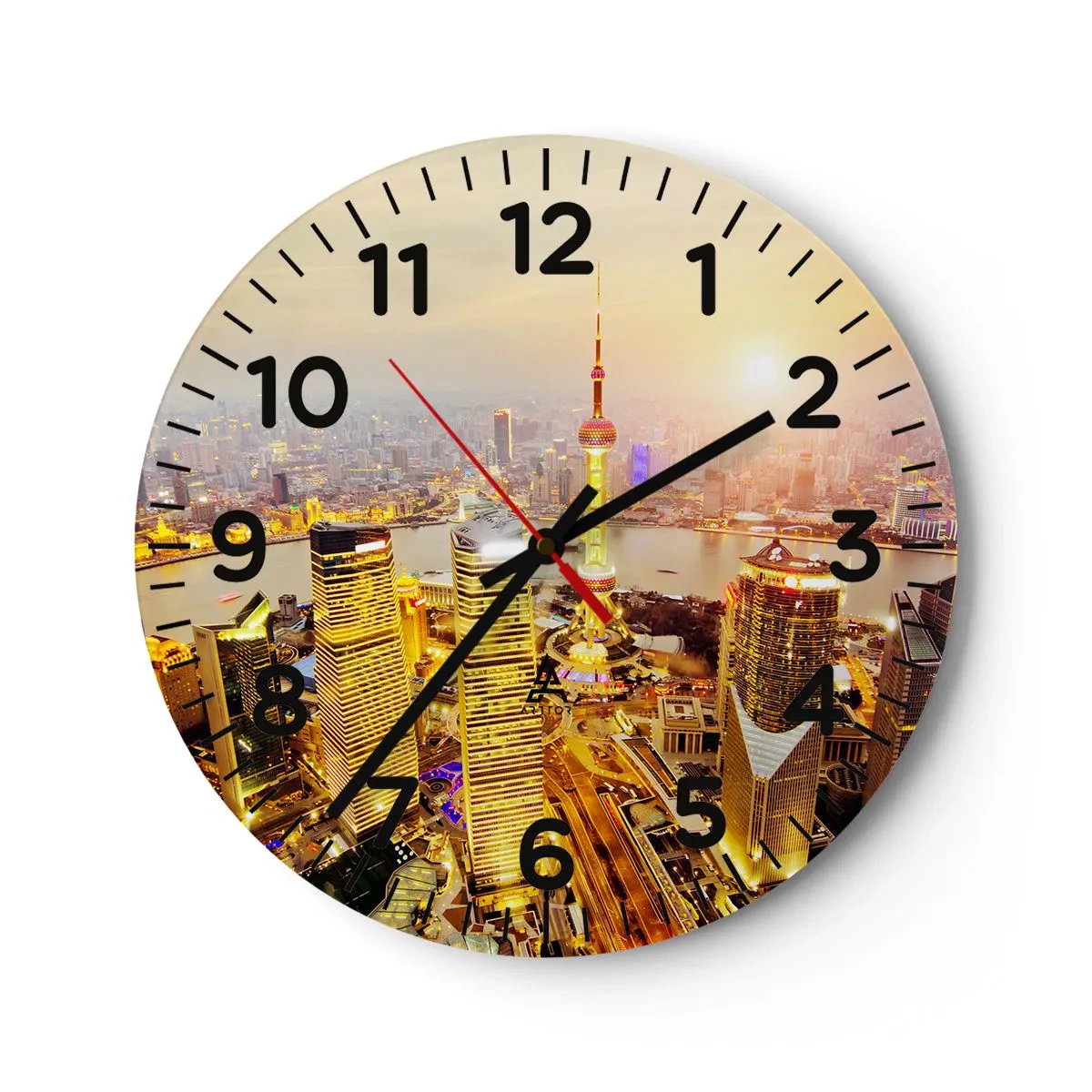 Wall clock - Clock on glass - Asian Dream - 30x30 cm
