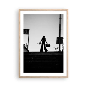 Poster in light oak frame - City Wander - 50x70 cm