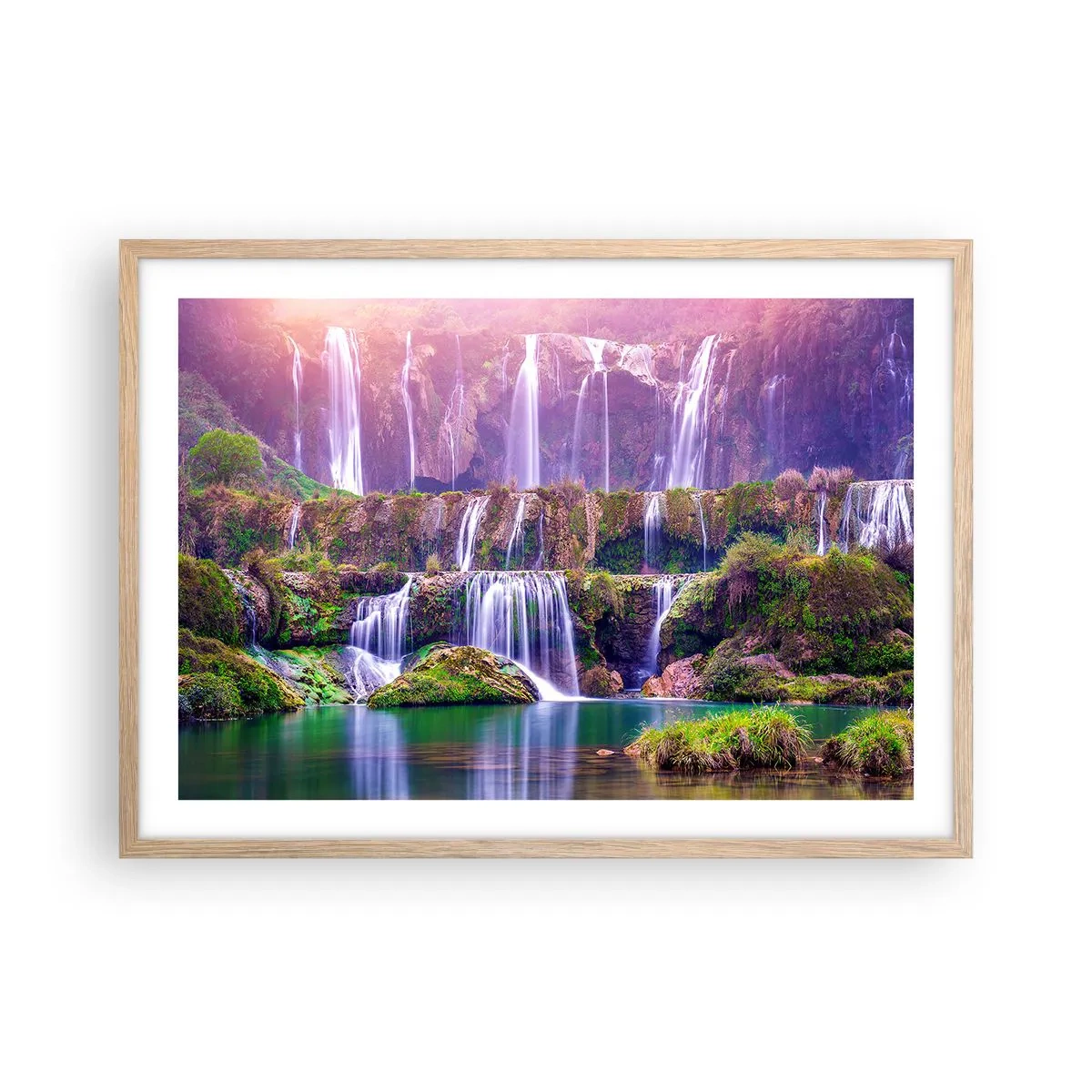 Poster in light oak frame - Stairway to Heaven - 70x50 cm