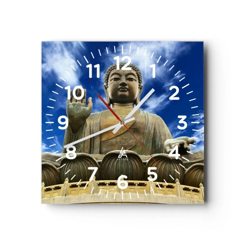 Wall clock - Clock on glass - Live Without Fear - 30x30 cm