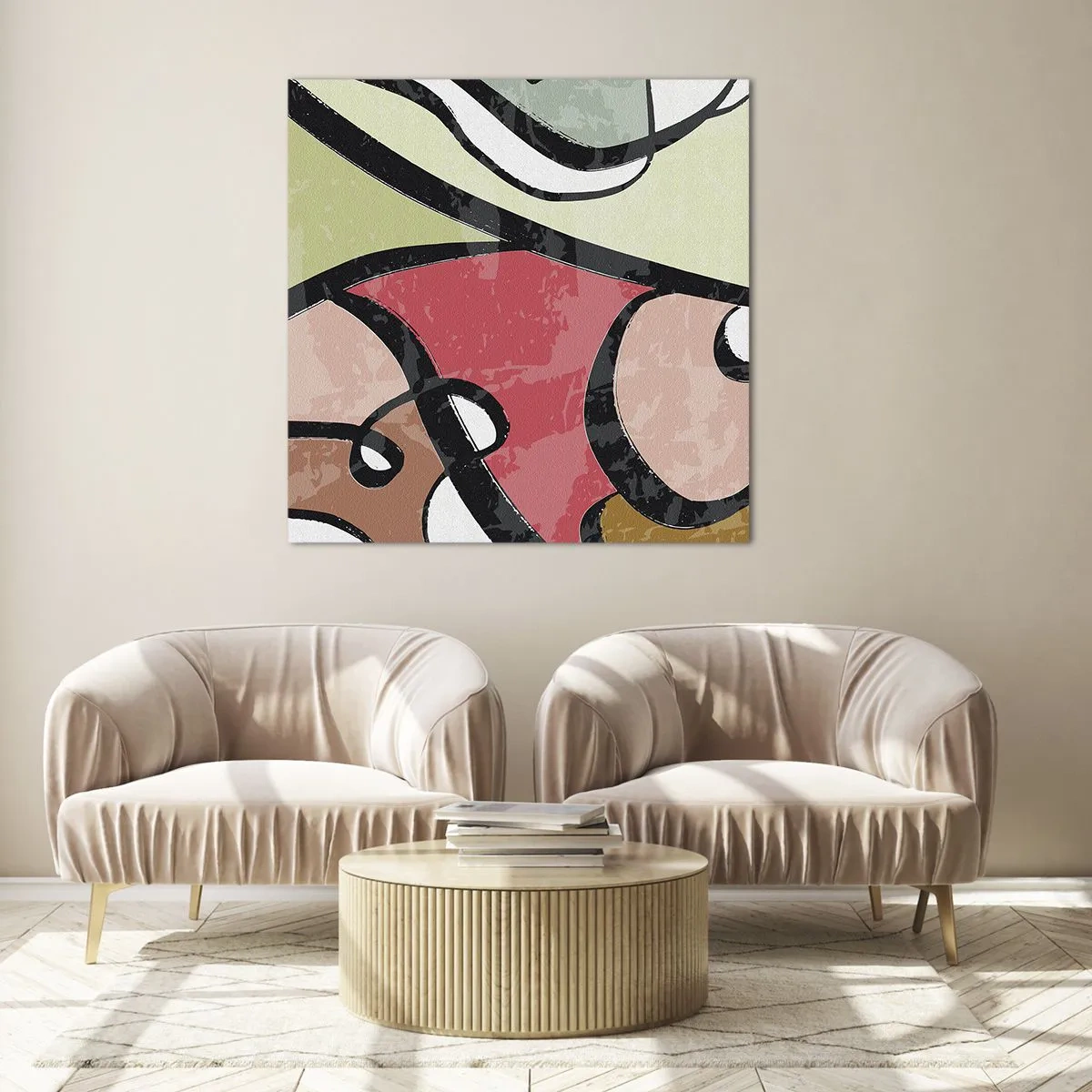 Glass picture - Pirouettes Among Colours - 50x50 cm