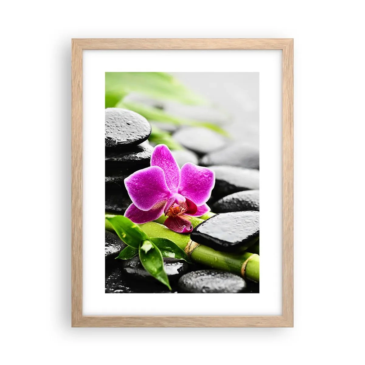 Poster in light oak frame - In a Peaceful Balance - 30x40 cm