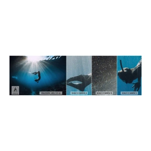 Photo Wallpaper Sample Premium Sand - Underwater dance - Underwater Cave, Rays of the sun, Diving - 100x30 cm