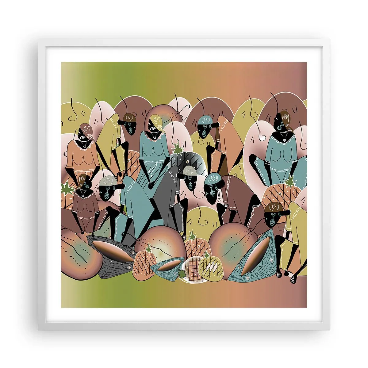 Poster in white frmae - Big Holiday Is Coming - 60x60 cm