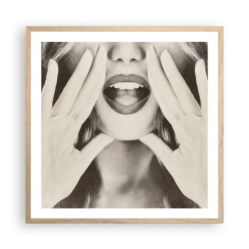 Poster in light oak frame - Coming! - 60x60 cm