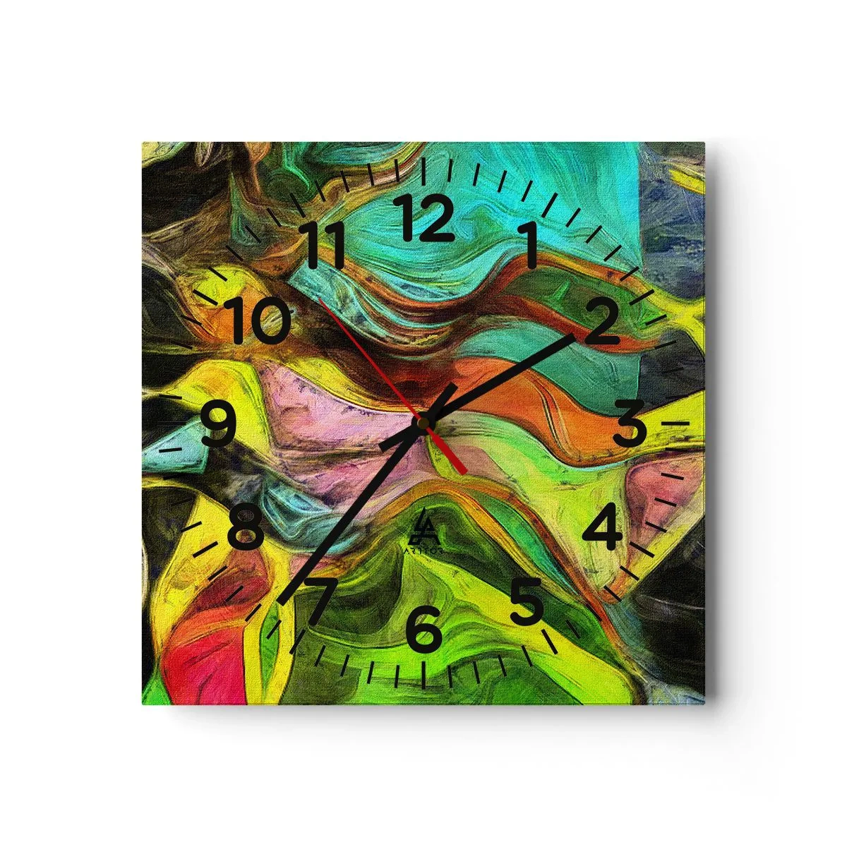 Wall clock - Clock on glass - Movement Is Life - 30x30 cm