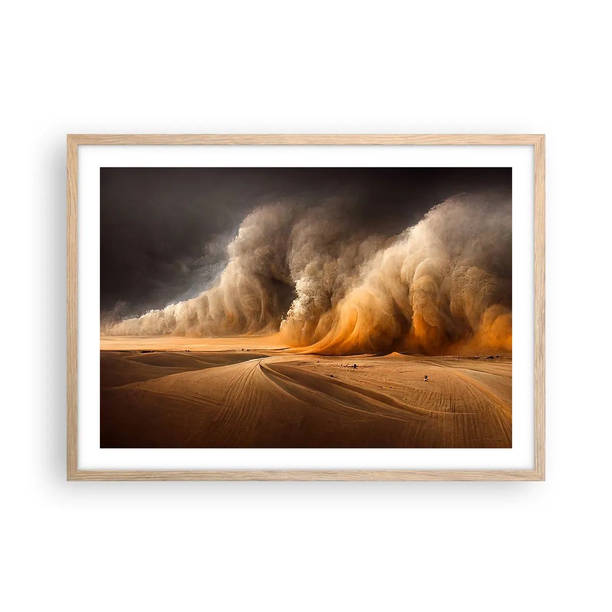 Poster in light oak frame - Rage of the Desert - 70x50 cm