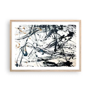 Poster in light oak frame - Expressionist Abstract - 70x50 cm