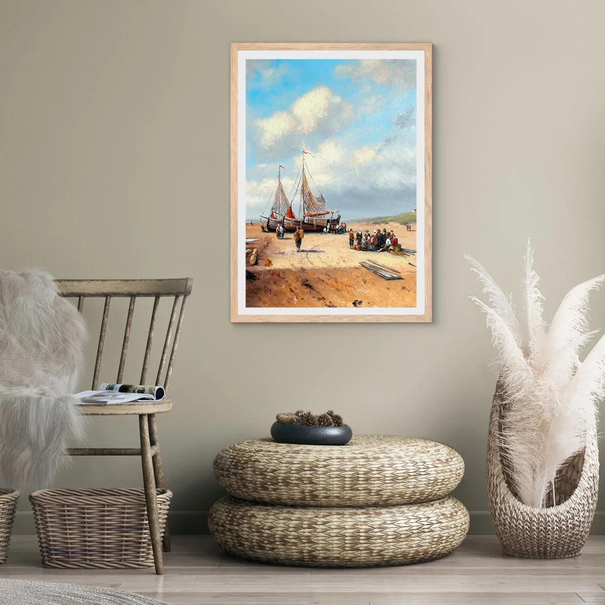 Poster in light oak frame - After a Successful Catch - 30x40 cm