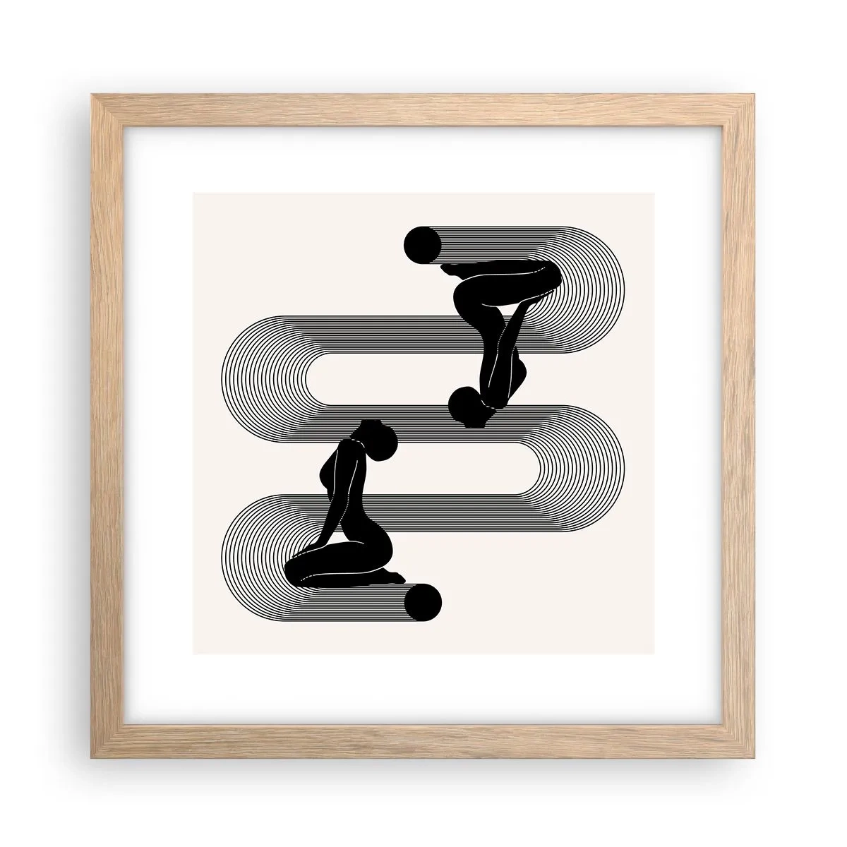 Poster in light oak frame - Sensual Symmetry - 30x30 cm