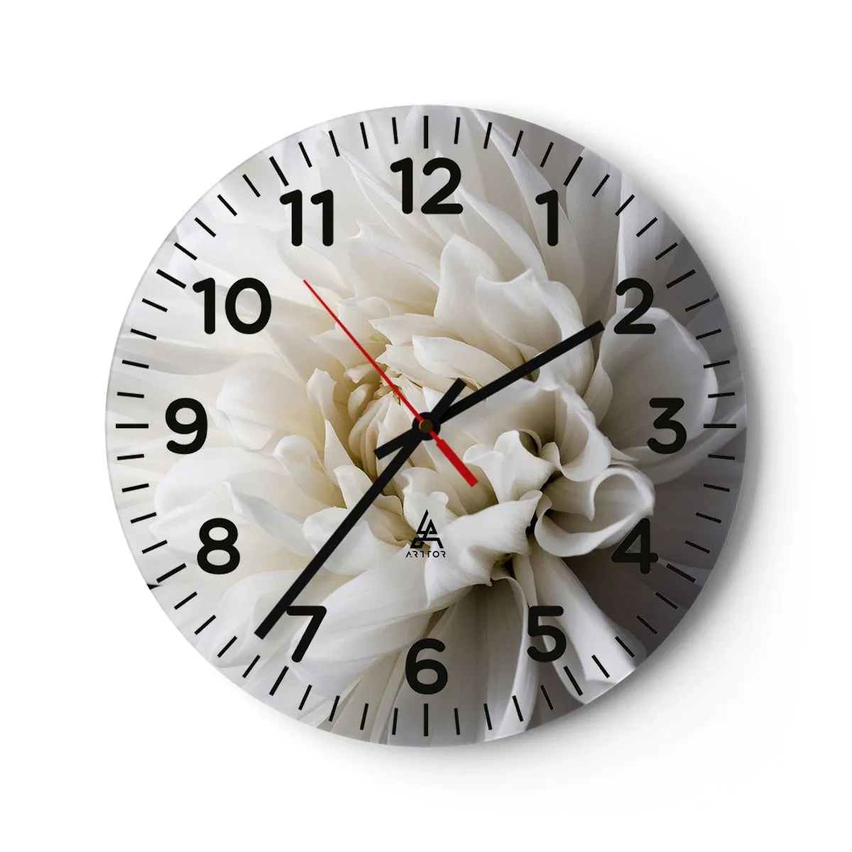 Wall clock - Clock on glass - Bride's Morning - 30x30 cm