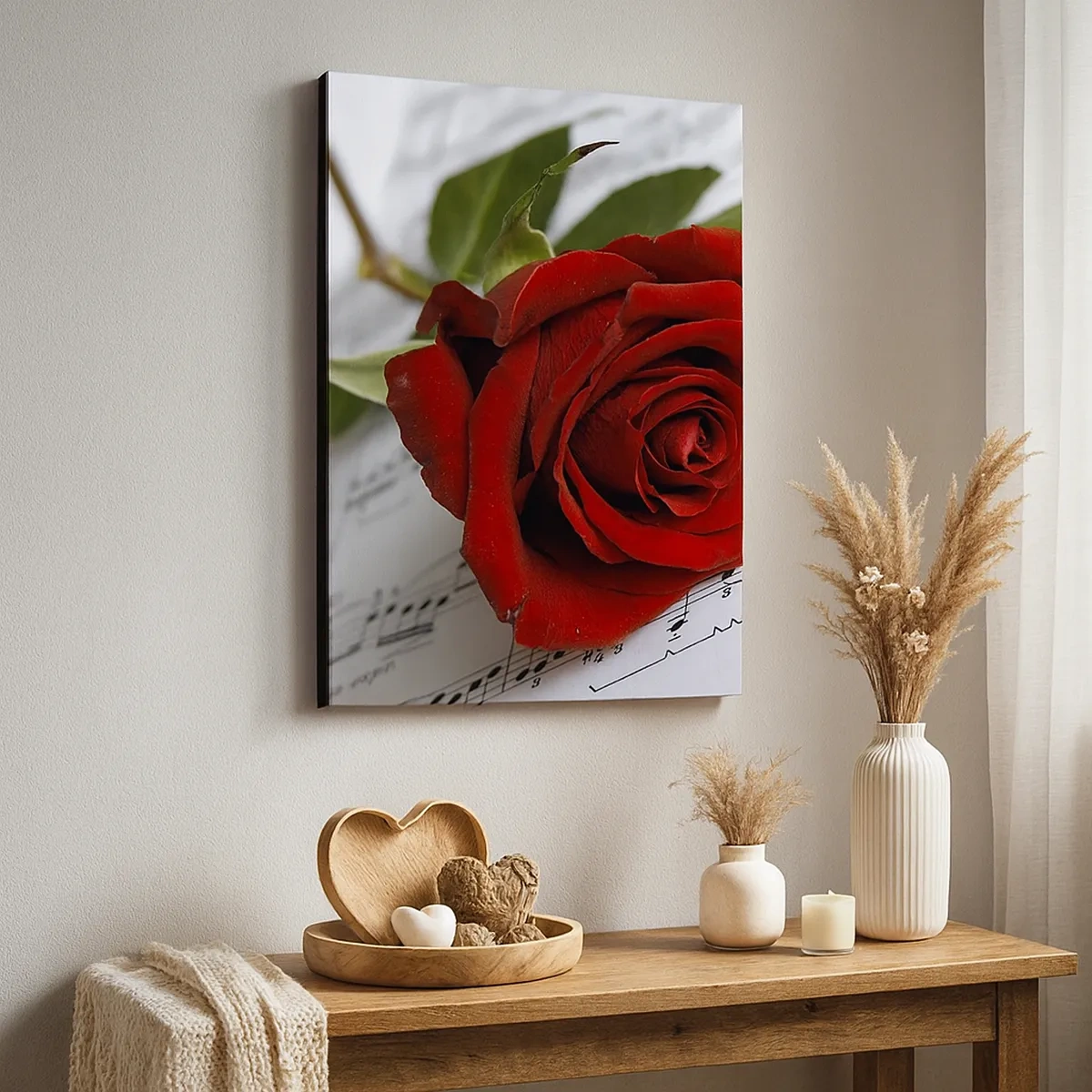 Canvas picture - Music of Feelings in Scarlet - 50x70 cm