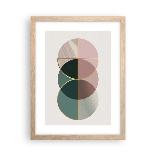 Poster in light oak frame - Circle after Circle - 30x40 cm