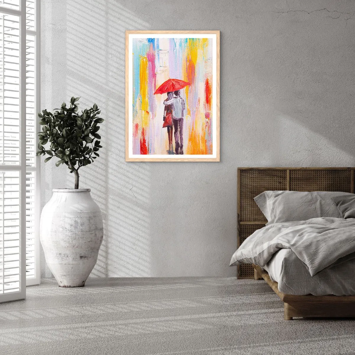 Poster in light oak frame - Let It rain - 70x100 cm