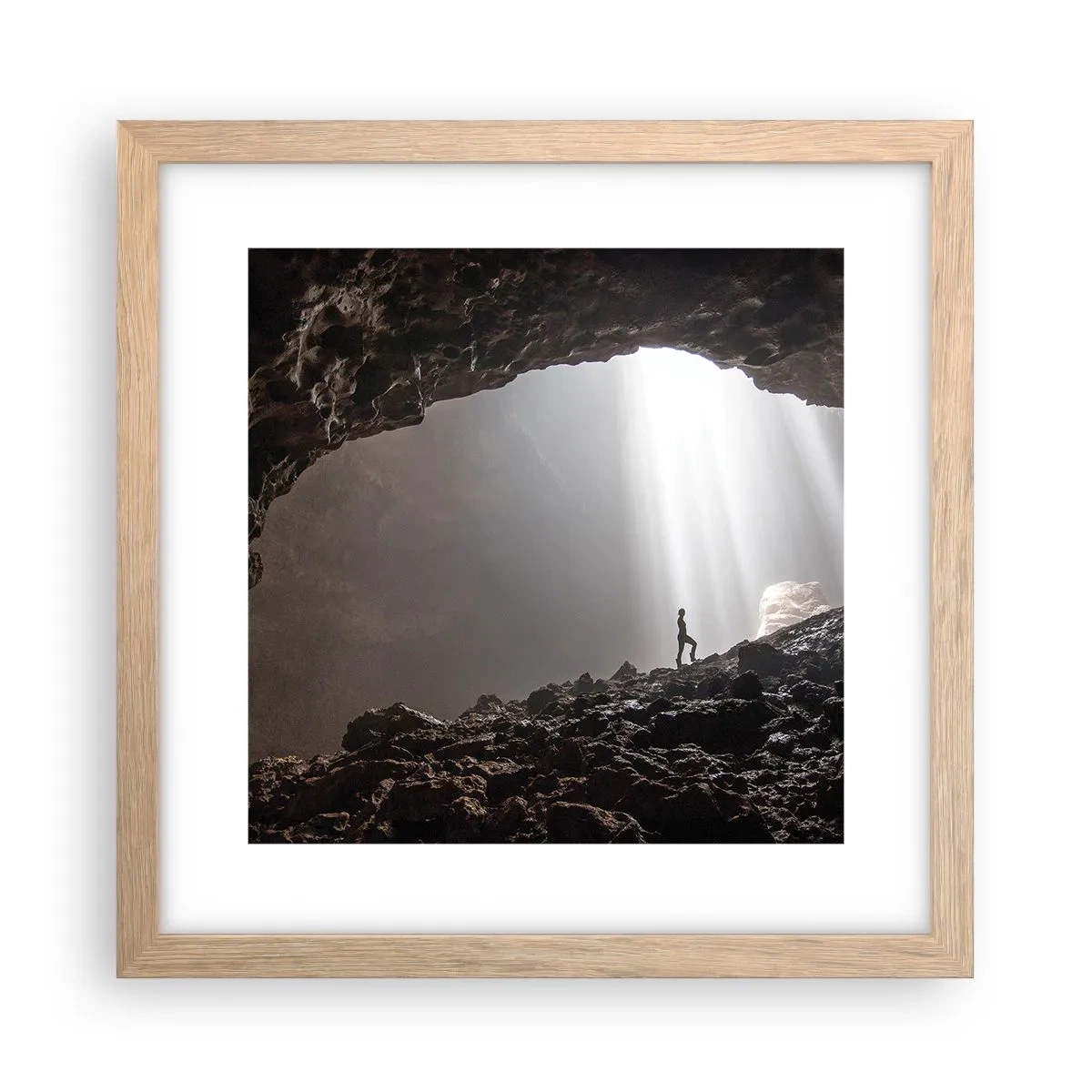 Poster in light oak frame - Luminous Grotto - 30x30 cm