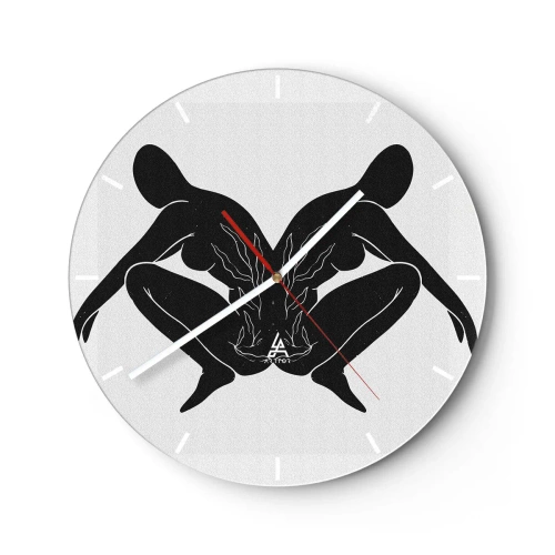 Wall clock - Clock on glass - Mutual Soul - 40x40 cm