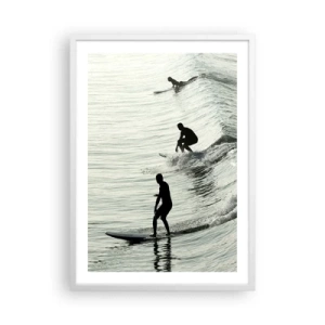 Poster in white frmae - Meeting the Wave - 50x70 cm