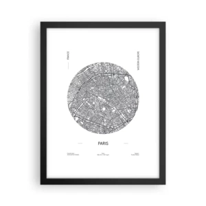 Poster in black frame - Anatomy of Paris - 30x40 cm