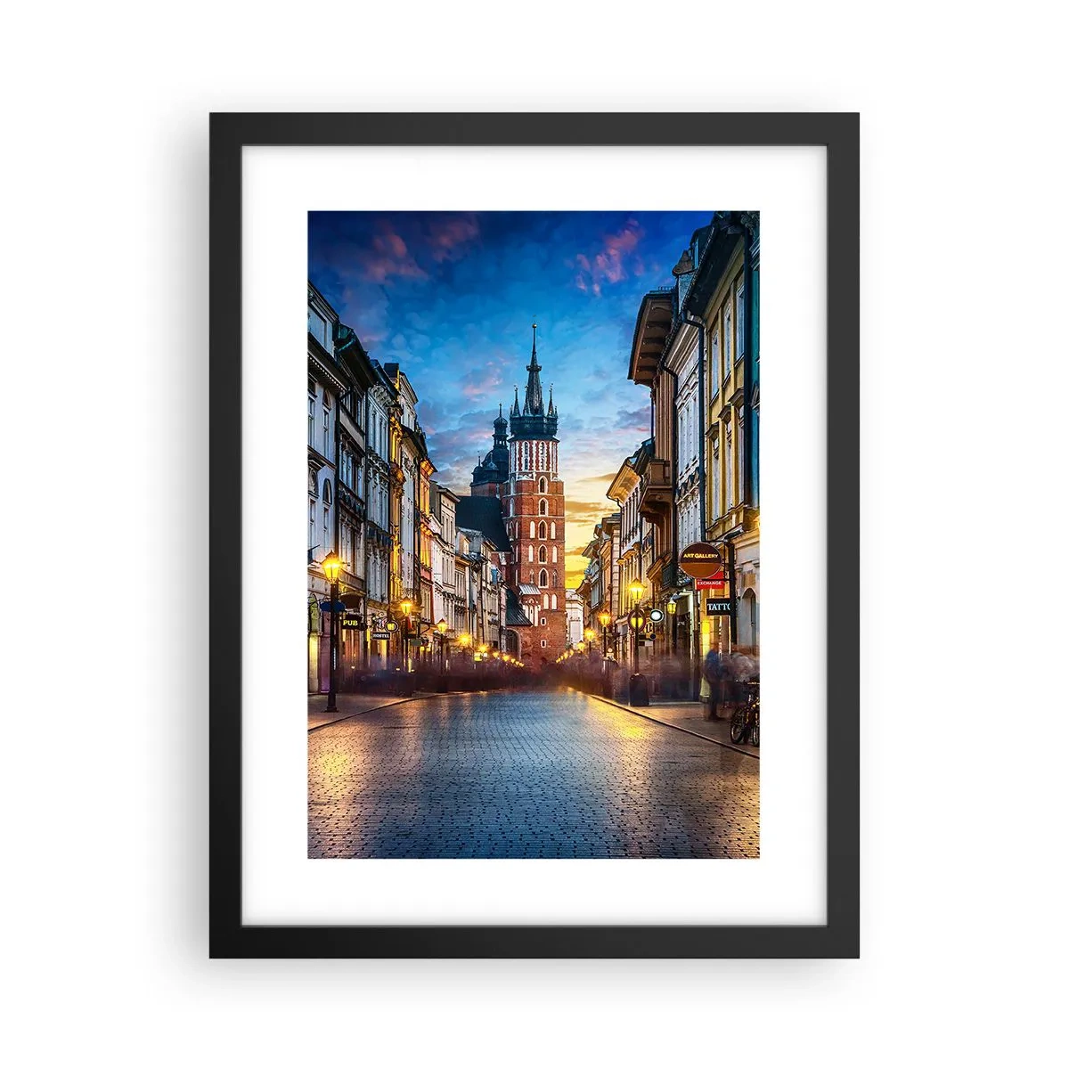 Poster in black frame - Charm of Cracow - 30x40 cm