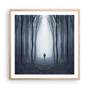 Poster in light oak frame - And Everything is Straight and Bright - 60x60 cm
