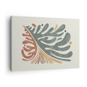 Canvas picture - Colorful abstract leaf on a light background - 70x50cm - Multicolour Leaf - Modern wall decoration for the living room and bedroom ARTTOR