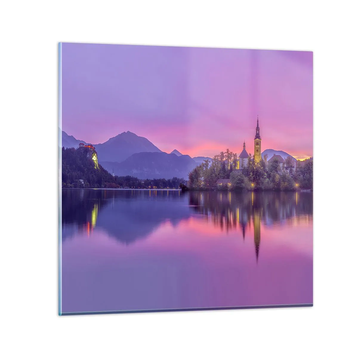 Glass picture - Fairytale Island by Dusk - 40x40 cm