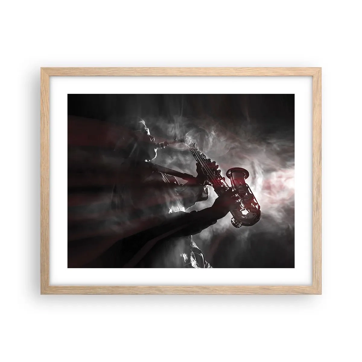 Poster in light oak frame - Lost in the Fog of Jazz - 50x40 cm