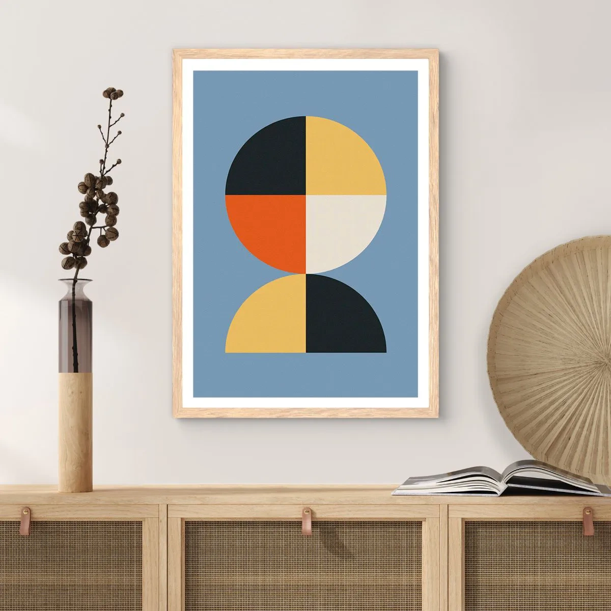 Poster in light oak frame - Look and Count - 70x100 cm