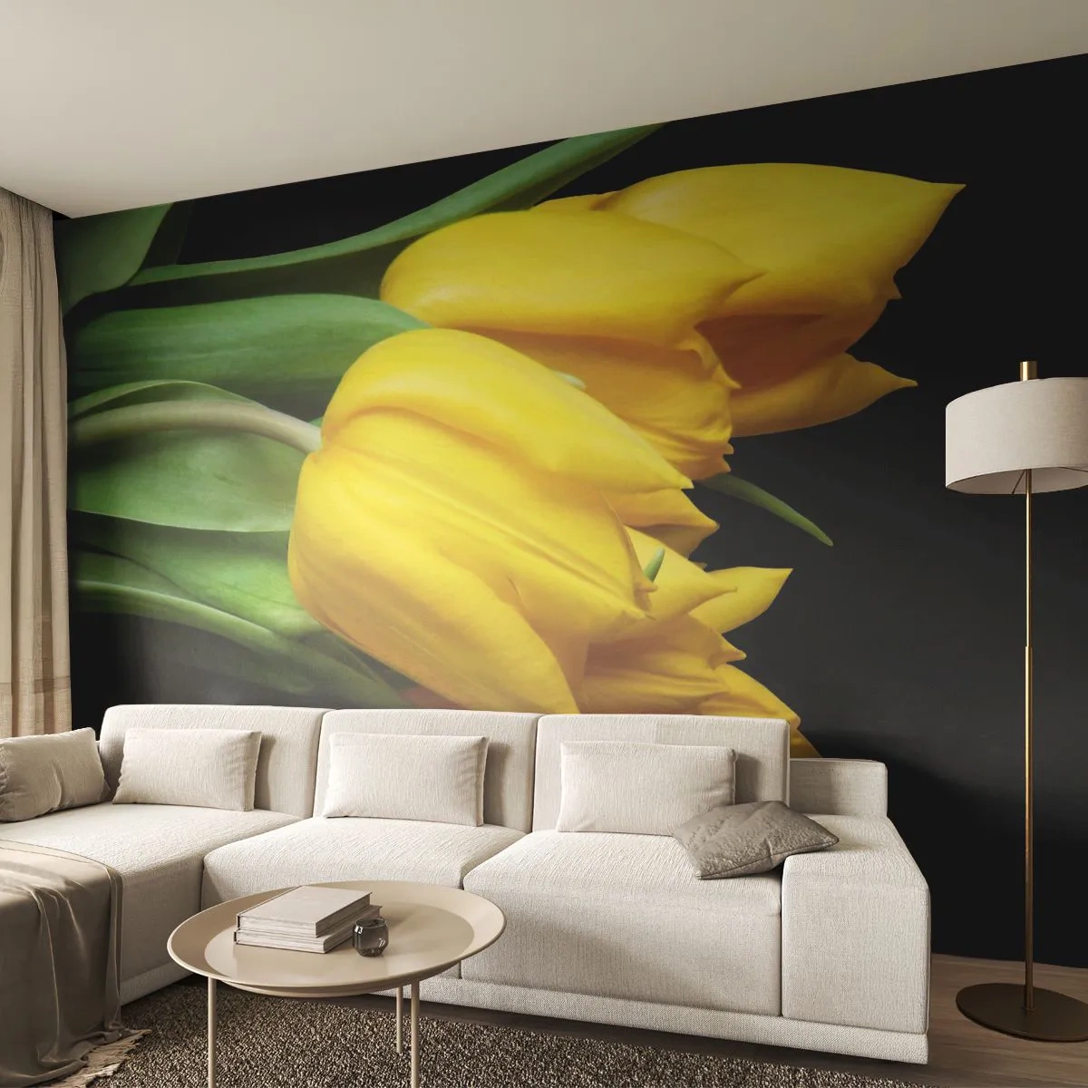 Photo Wallpaper Standard Eco - Born from the Sun - Flowers, Tulips, Bouquet of flowers - 500x350 cm