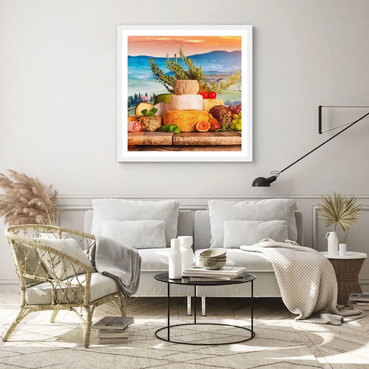 Poster in white frmae - Italian Joie de Vivre - 30x30 cm