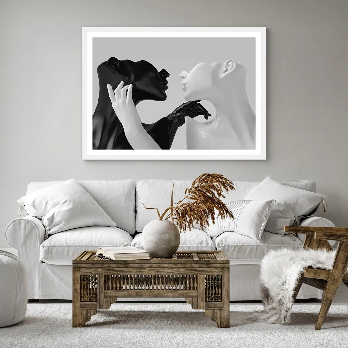 Poster in white frmae - Attraction - Desire - 60x60 cm