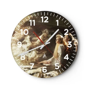 Wall clock - Clock on glass - And There Was Poetry - 40x40 cm
