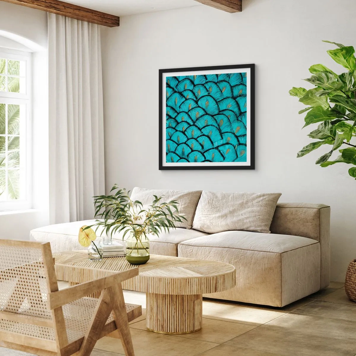 Poster in black frame - Great Feather Gala - 30x30 cm