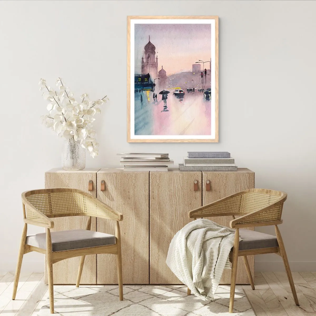 Poster in light oak frame - In a Rainy Fog - 30x40 cm