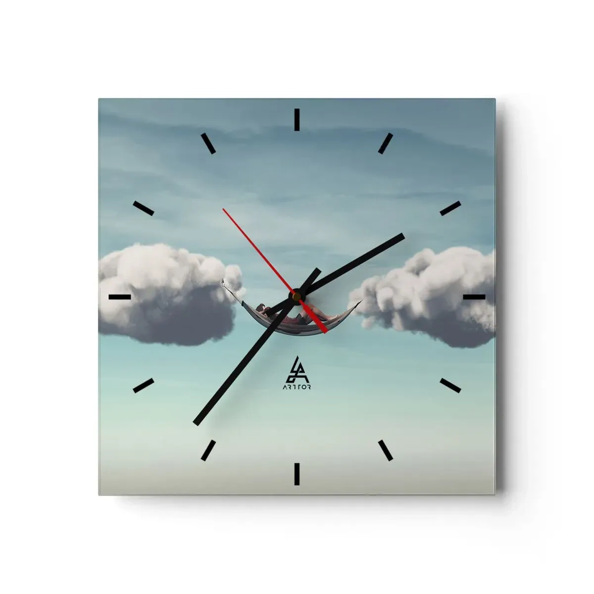 Wall clock - Clock on glass - Blissful Moment - 30x30 cm