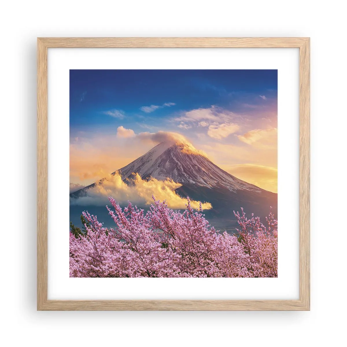 Poster in light oak frame - Japanese Sanctity - 40x40 cm