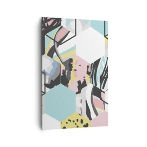 Canvas picture - Hexagons and Cubes in Six Colours - 80x120 cm