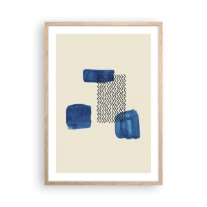 Poster in light oak frame - Abstract Quartet - 50x70 cm