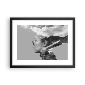 Poster in black frame - Cloudy Portrait - 40x30 cm