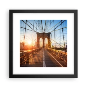 Poster in black frame - On a Golden Bridge - 30x30 cm