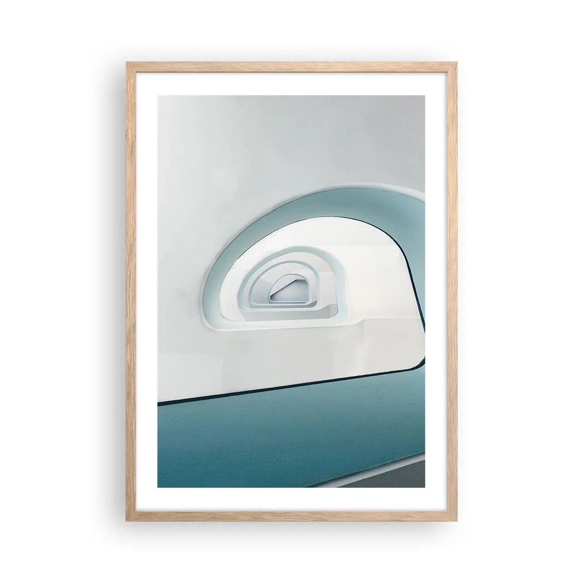 Poster in light oak frame - To the Bottom of Blue - 50x70 cm