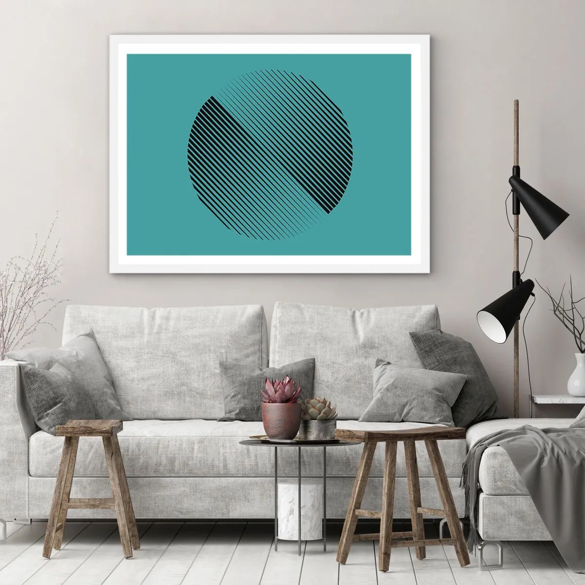 Poster in white frmae - Circle - Geometrical Variation - 40x30 cm