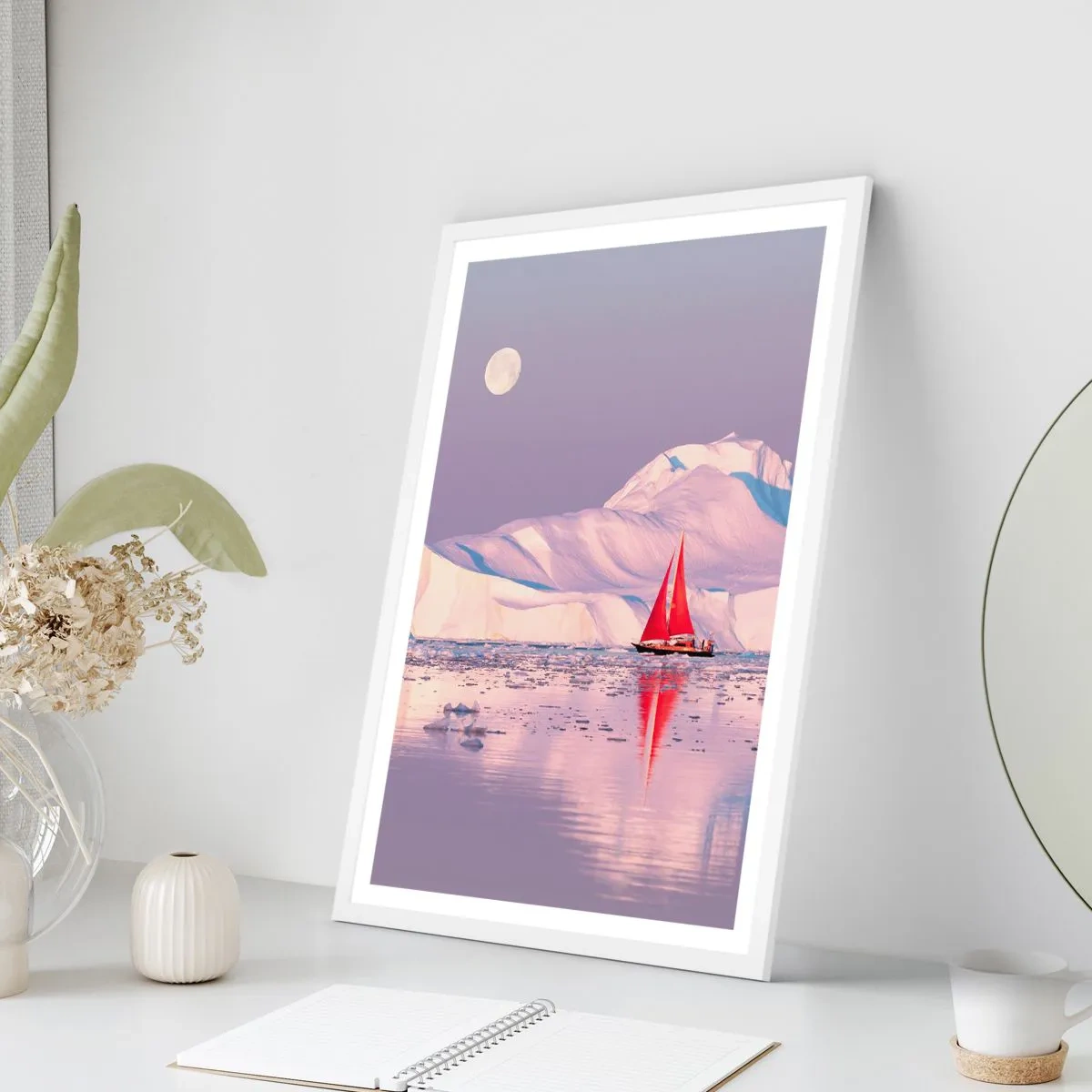 Poster in white frmae - Heat of the Sail, Cold of the Ice - 61x91 cm