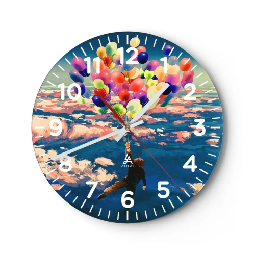 Wall clock - Clock on glass - Fulfilled Childhood Dream - 30x30 cm