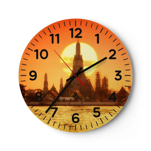 Wall clock - Clock on glass - Towards the Sun - 30x30 cm