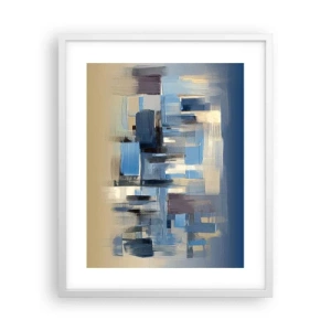 Poster in white frmae - Blue Construction - 40x50 cm