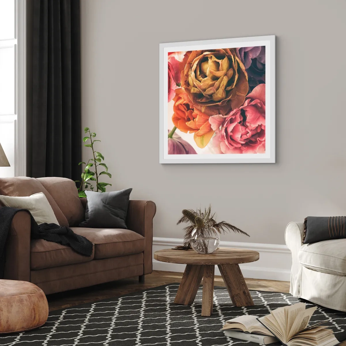 Poster in white frmae - Celebration of Life - 60x60 cm