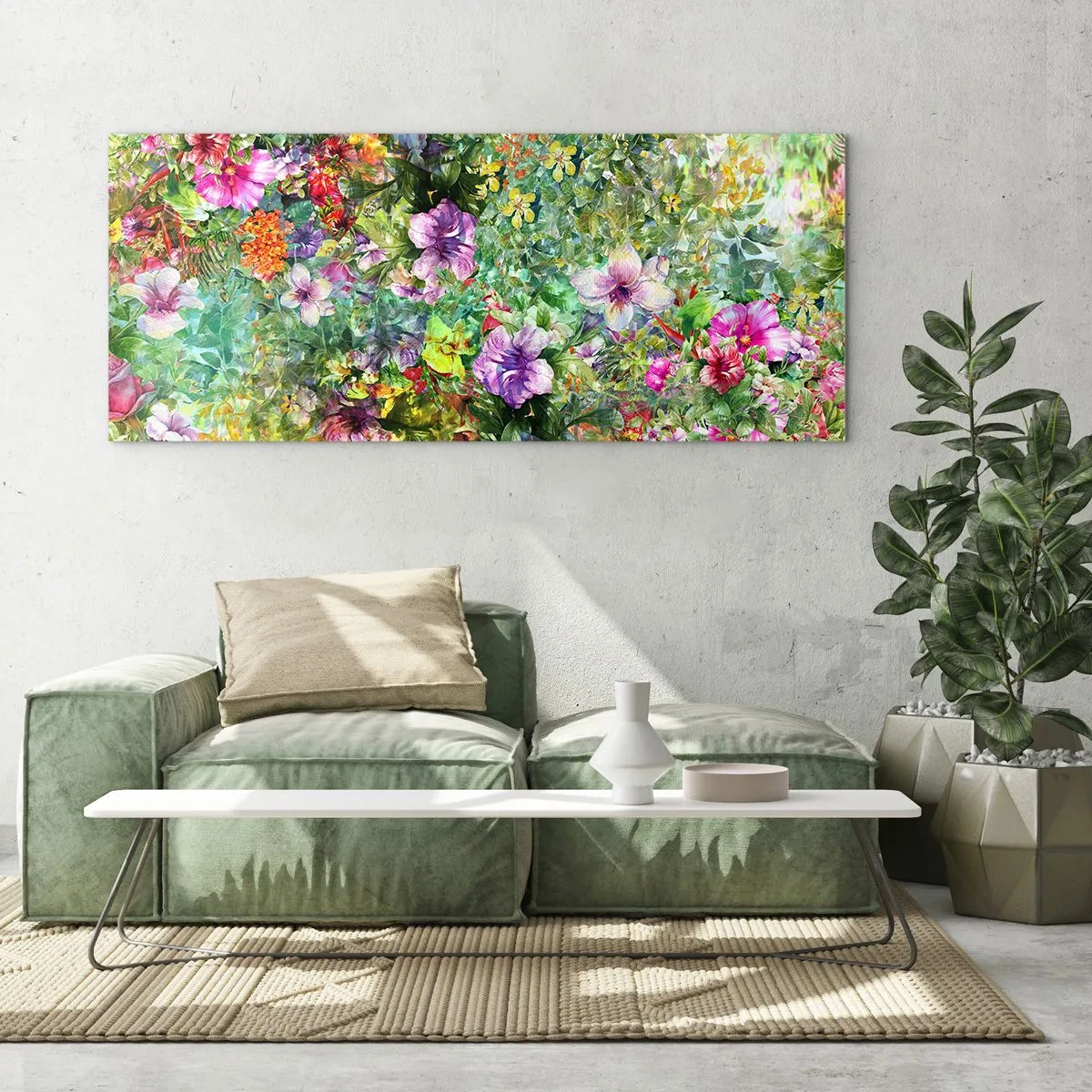 Glass picture - Lost in the Flowers - 100x40 cm
