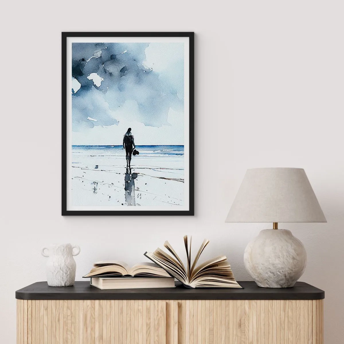 Poster in black frame - Conversation with the Sea - 50x70 cm